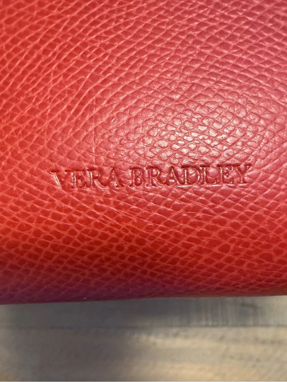 Vera Bradley Red Leather Zip Around Wallet - Picture 4 of 5